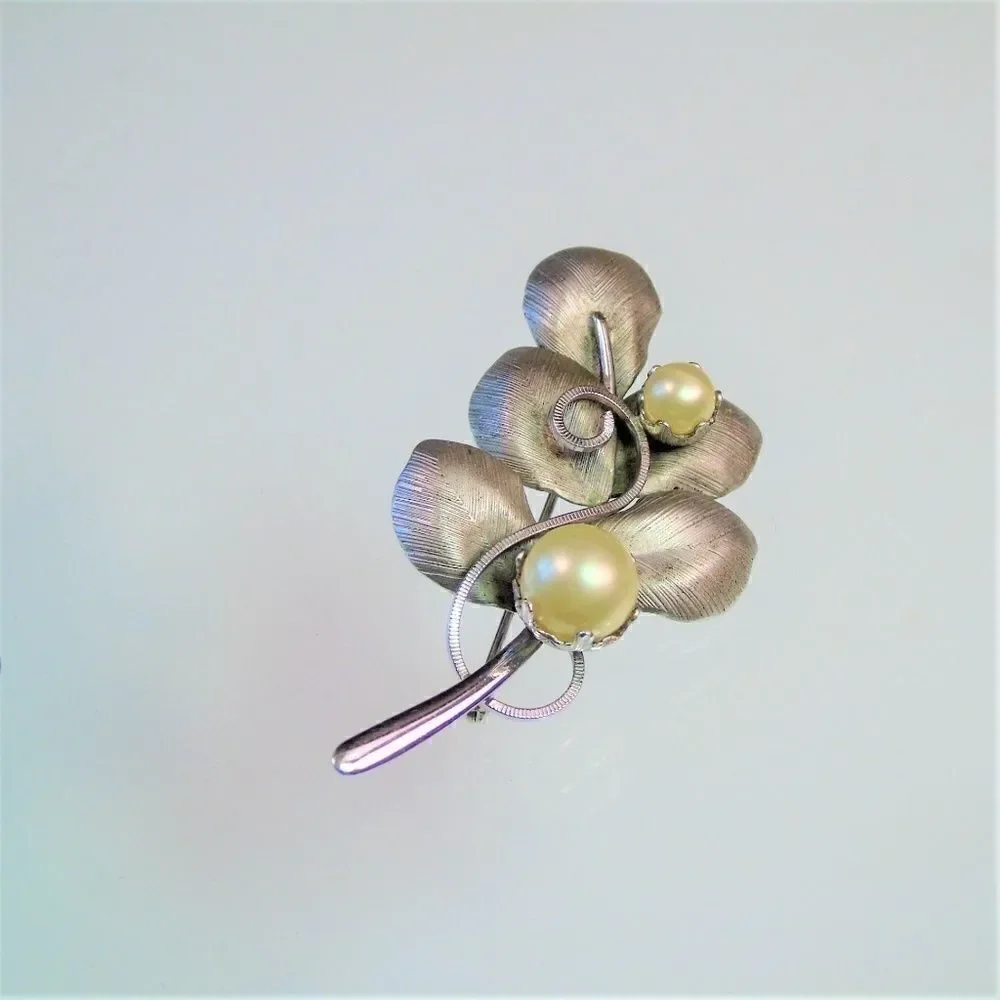 Vintage Bond Boyd Sterling Leaf Branch Brooch